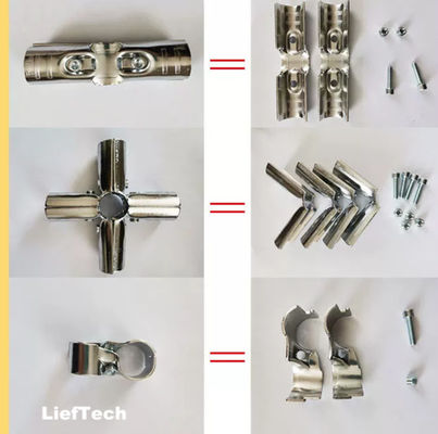 ISO9001 Chromed pipe Fittings Joint 2 Pipe Mounting Bracket
