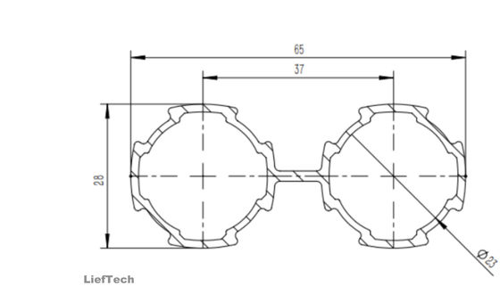 6063-T5 hợp kim nhôm ống nạc nối hai dễ dàng lắp ráp