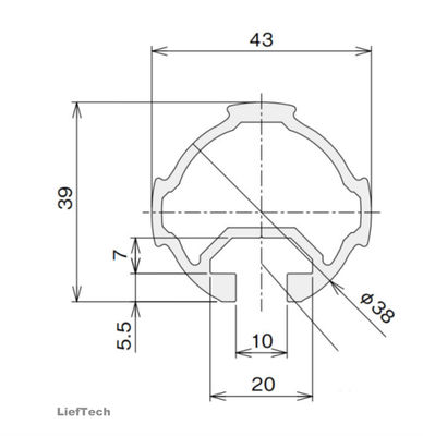 Độ dày 1,7mm ống ống nhôm anodized với rãnh ISO9001